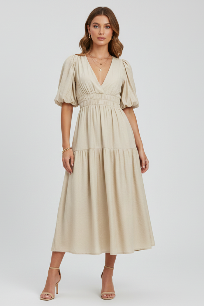 Amelia Beige Dress
